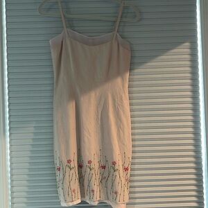 Darling vintage Laura Ashley pink dress with beading